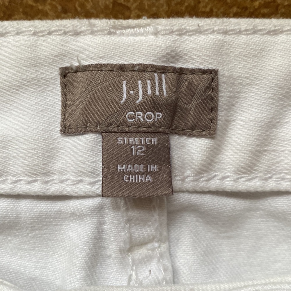 J.JILL white cropped stretch straight leg‎ ankle jeans - Picture 3 of 6